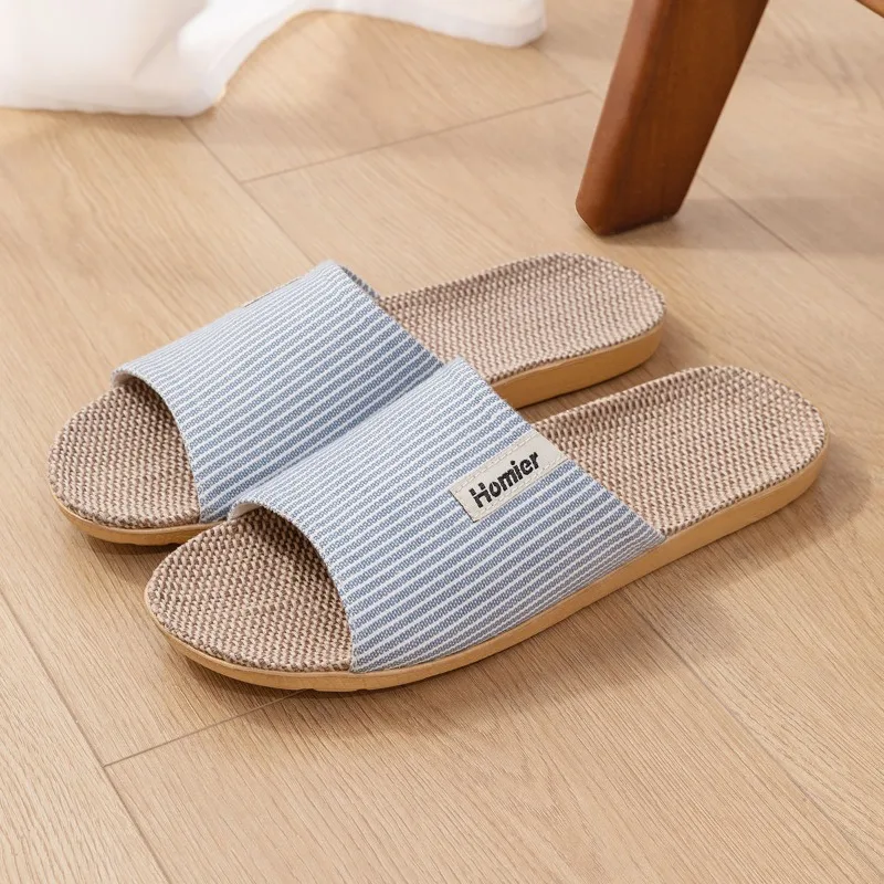 Soft Slippers,Summer Slippers,Men Shoes Linen Slippers Men's Indoor Home Silent Home Use Four Seasons Cotton Linen Slippers Ladies New Summer