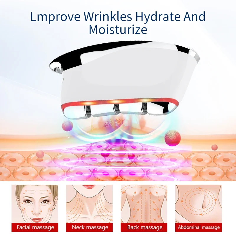 Facial EMS Dredging Meridians and Tightening Electric Constant Temperature Micro Current Scraping Board V-face Massage Brush