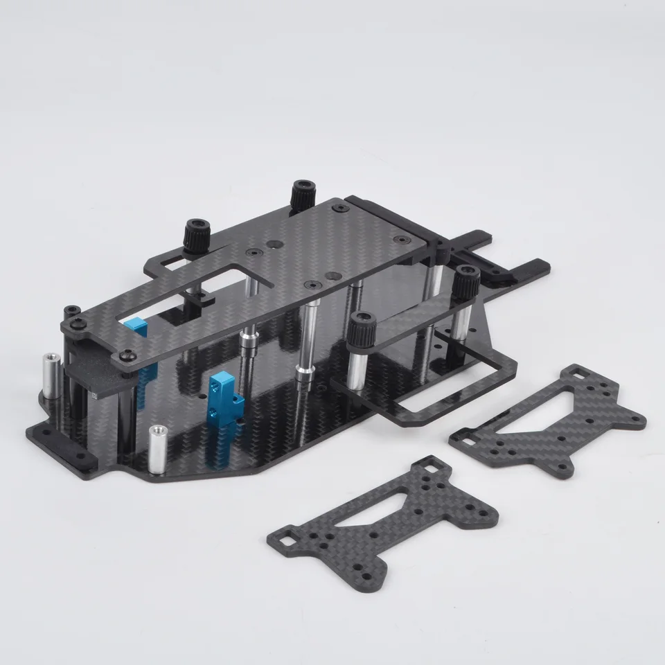 Kit de châssis en carbone pour mises à niveau du châssis Tamiya TA02 TA02W TA02S TA02SW TA02T  26