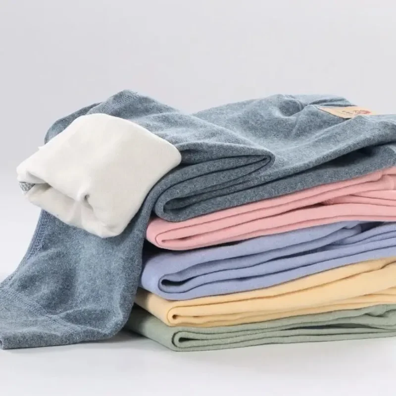 Pantalones cálidos de lana de talla grande para niños y niñas, mallas de terciopelo de invierno, pantalones básicos para bebés, Calzoncillos largos gruesos - Imagen 3