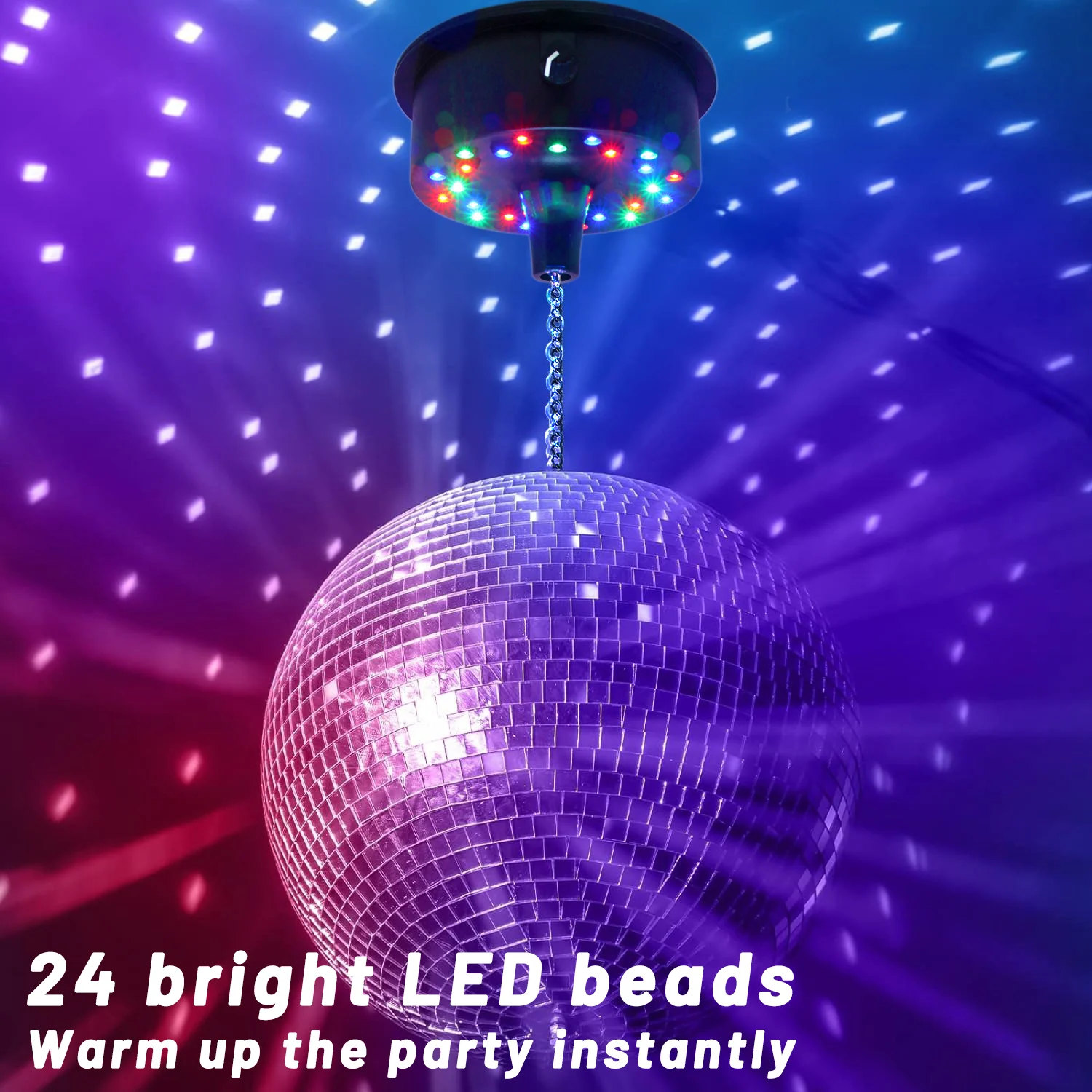 Remote Control Disco Ball Rotating Motor  5RPM--10RPM Adjustable Speed,Plug/Battery Powered Mirror Ball Motor  Ball Not Include 4