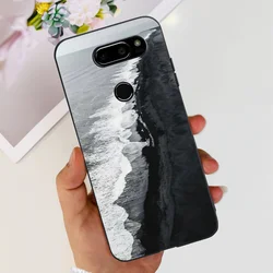 Cute Cartoon Flower Print Soft Silicone TPU Bumper Phone Case - Black Cover for LG V30 2017 (831)
