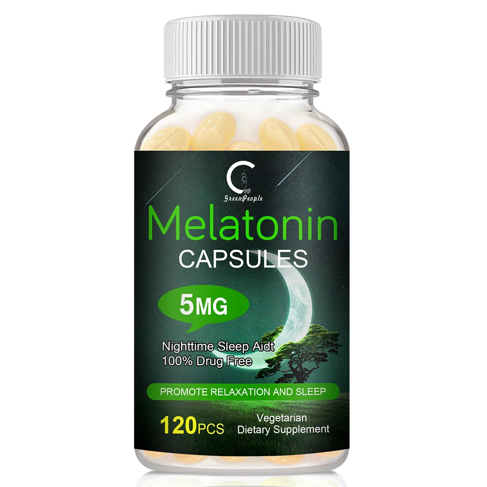 

GPGP Greenpeople 5Mg Melatonin Capsules Vitamin B6 Help Deep Sleep Save Insomnia Improve Sleep for Women Middle-aged Elderly Man