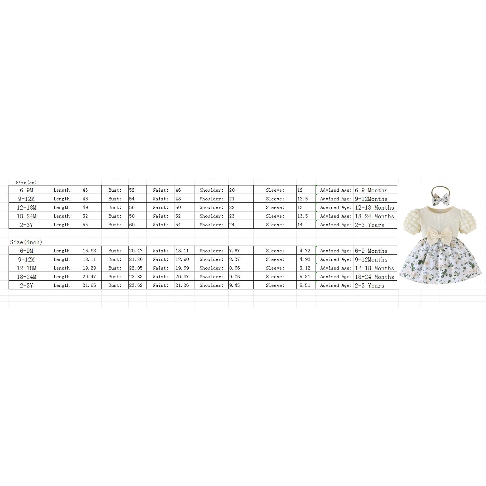 Floral Baby Girl Dress Set 6