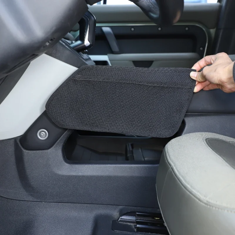 XPKLTXZW Copertura per Bracciolo Centrale per Land Rover Defender 90 110 2020-2024, con 2 Tasca Portaoggetti Auto, Pelle Protezione Copribraccioli Console Centrale Imbottitura Accessori,A/Black