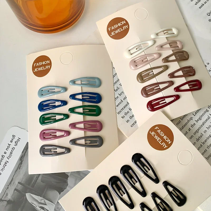 hair clips 10pcs/bag Girls Mini Hair Clips Hair Pins BB Colorful Metal Barrettes for Baby Children Women Girls Styling Accessories