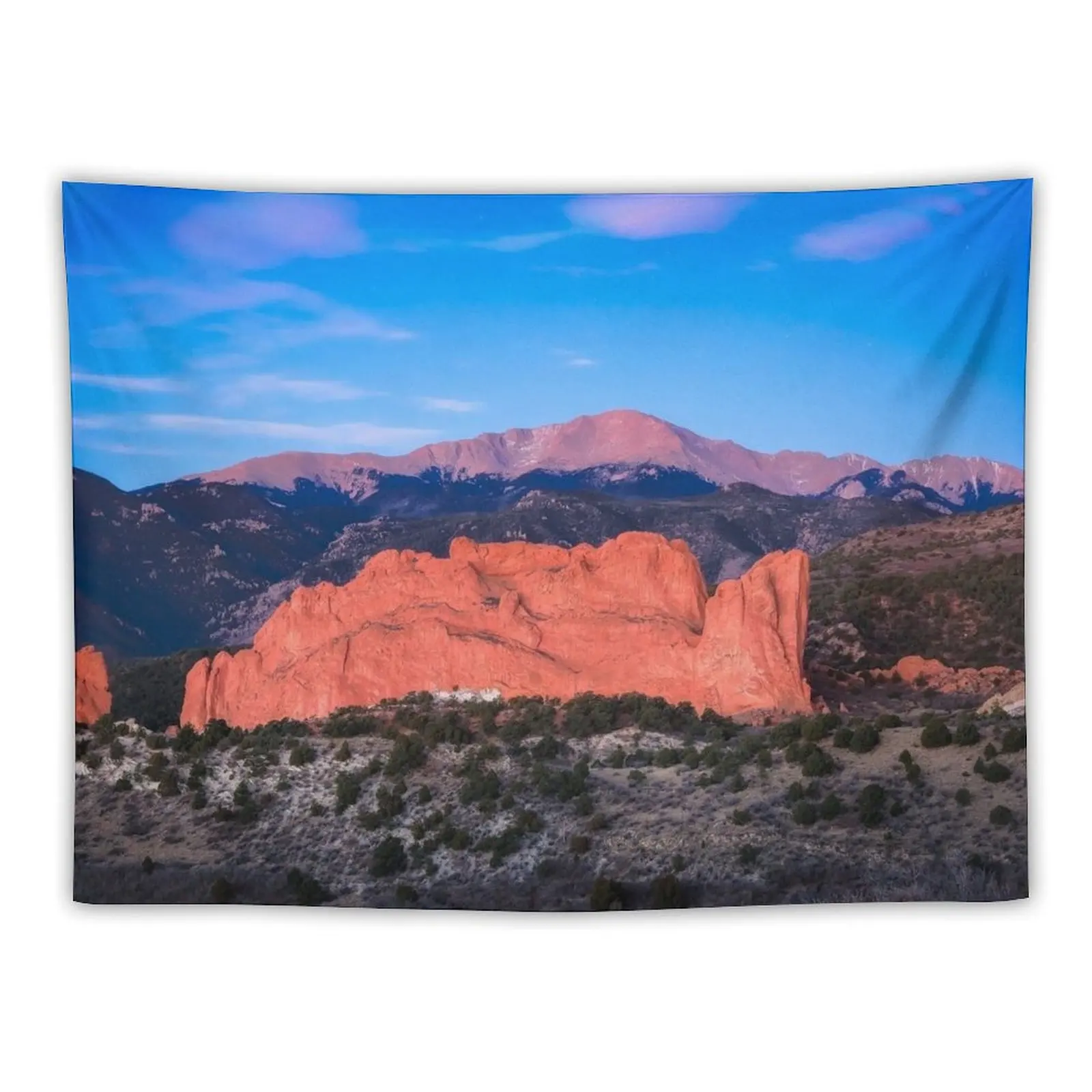 

Pikes Peak - Sunrise Over Garden of the Gods in Colorado Springs Tapestry Tapete For The Wall Carpet Wall Tapestry