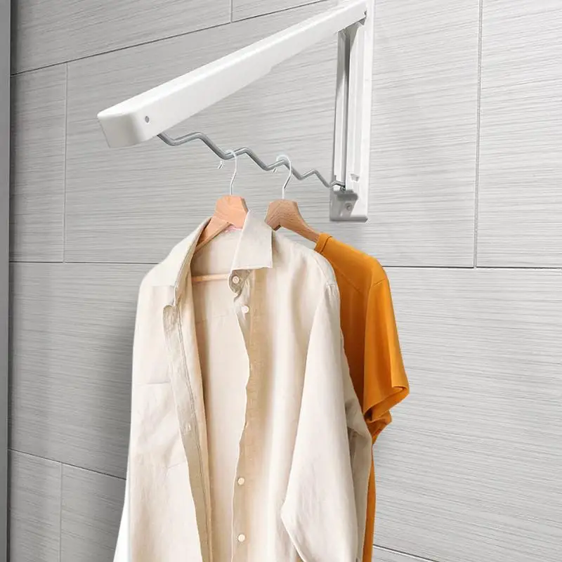 Clothes Hanger Retractable Cloth Drying Rack Folding Wall Mount Indoor Amp Outdoor Space Saving Home Laundry Clothesline 2