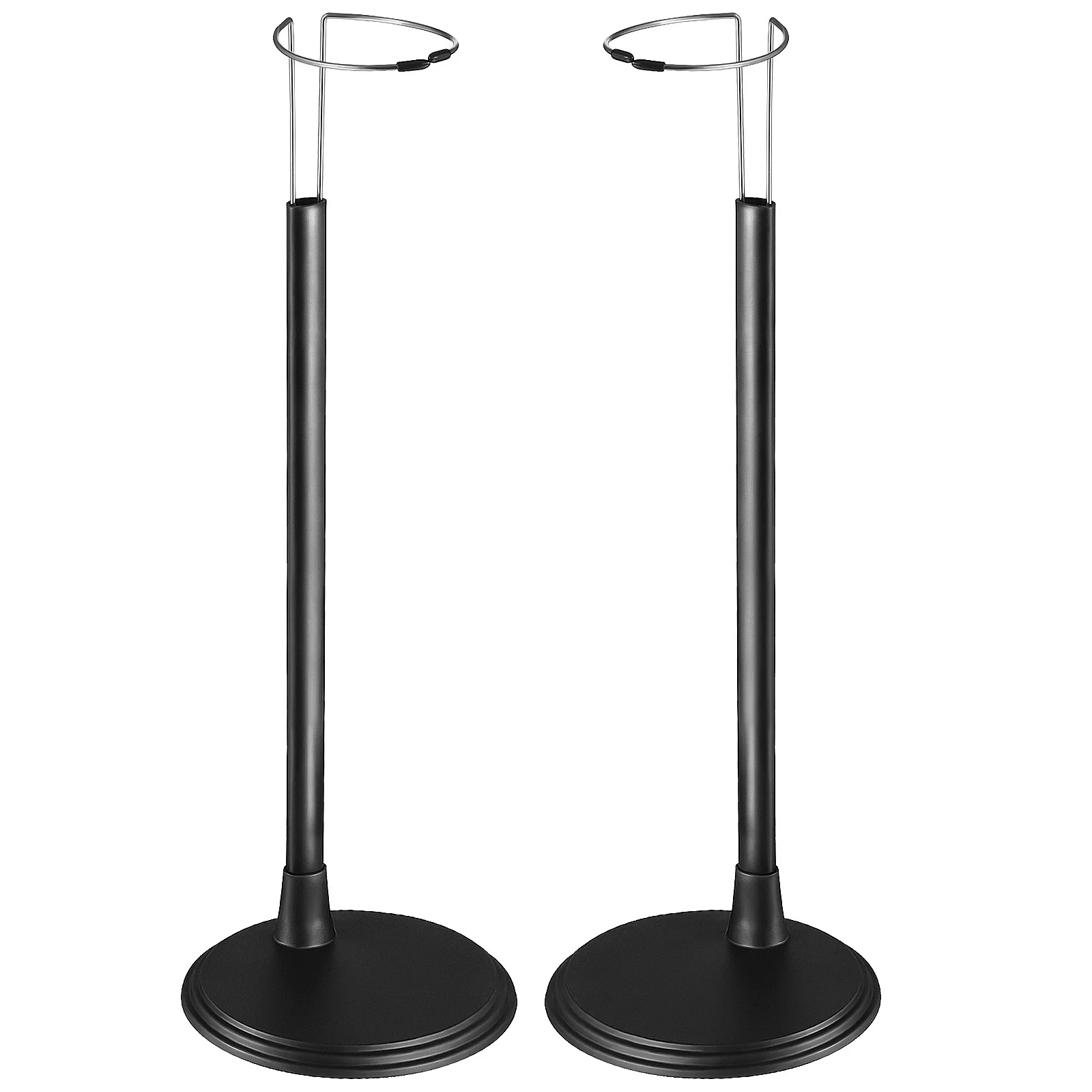 

2 Pcs Adjustable Height Black Bracket Organizers Holder Puppets Racks Stainless Steel Creative Stand Stands Decor