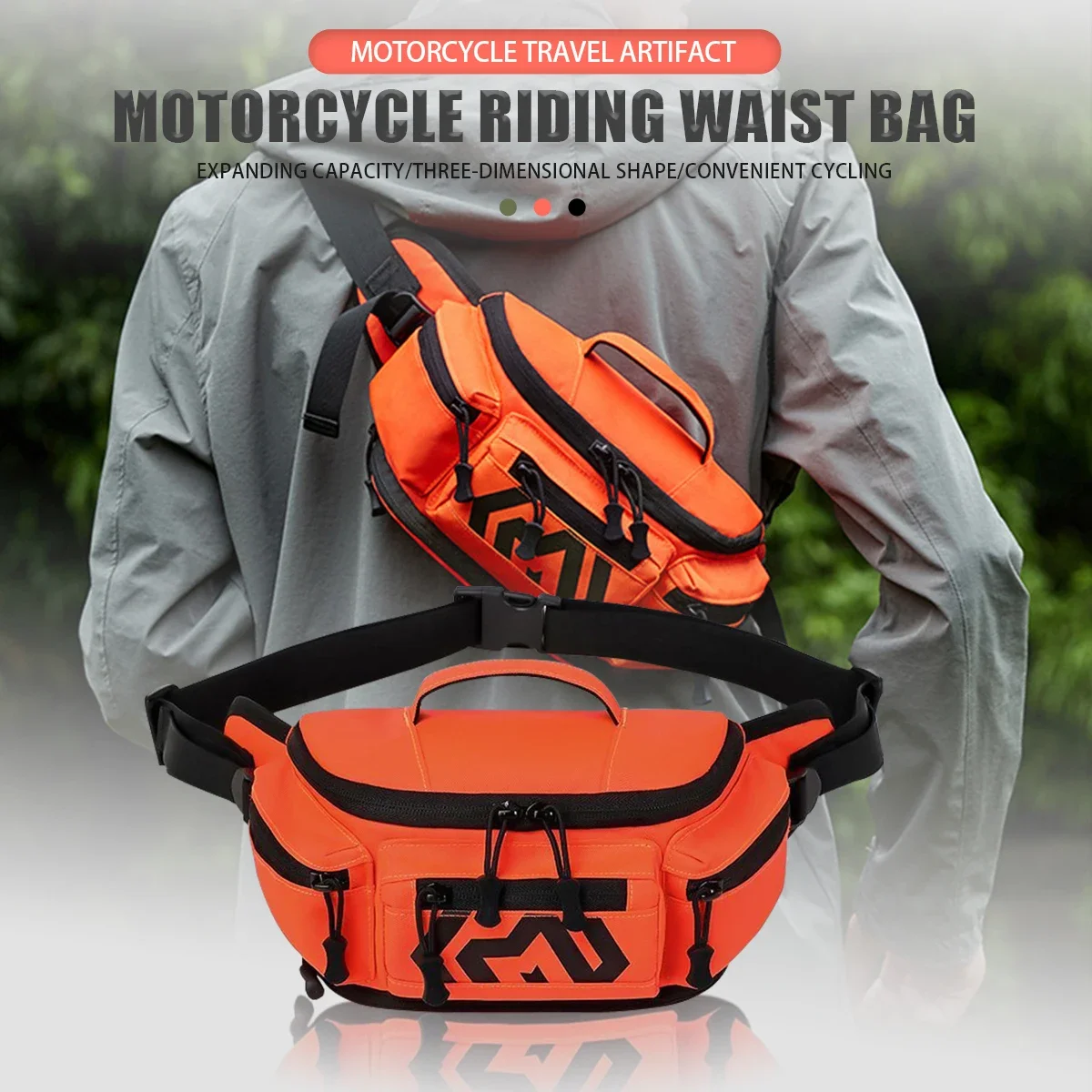 Motorcycle Waterproof Waist Bag Men Women Multiple Pockets Purses Waist Pack Leg Bag Motorbike Riding Cycling Outdoor Belt Pack
