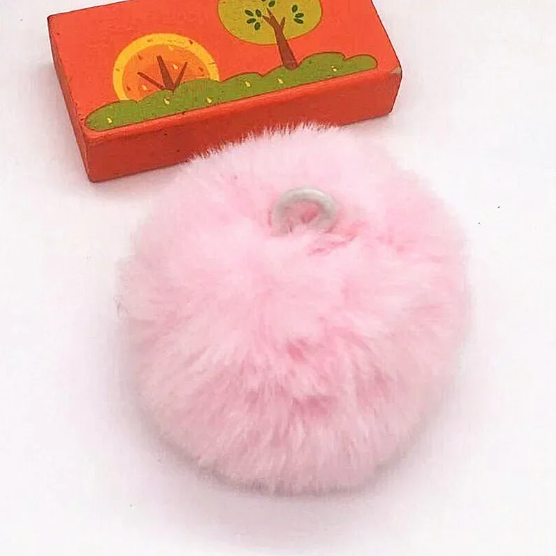 Cheerleading Pom Poms Mink Fur Pompoms 8cm Faux Rex Rabbit Fur Pompom Balls DIY Hairball Fur Pom Pom Balls Rubber Band Handmade Knit Clothing Hat Accessories