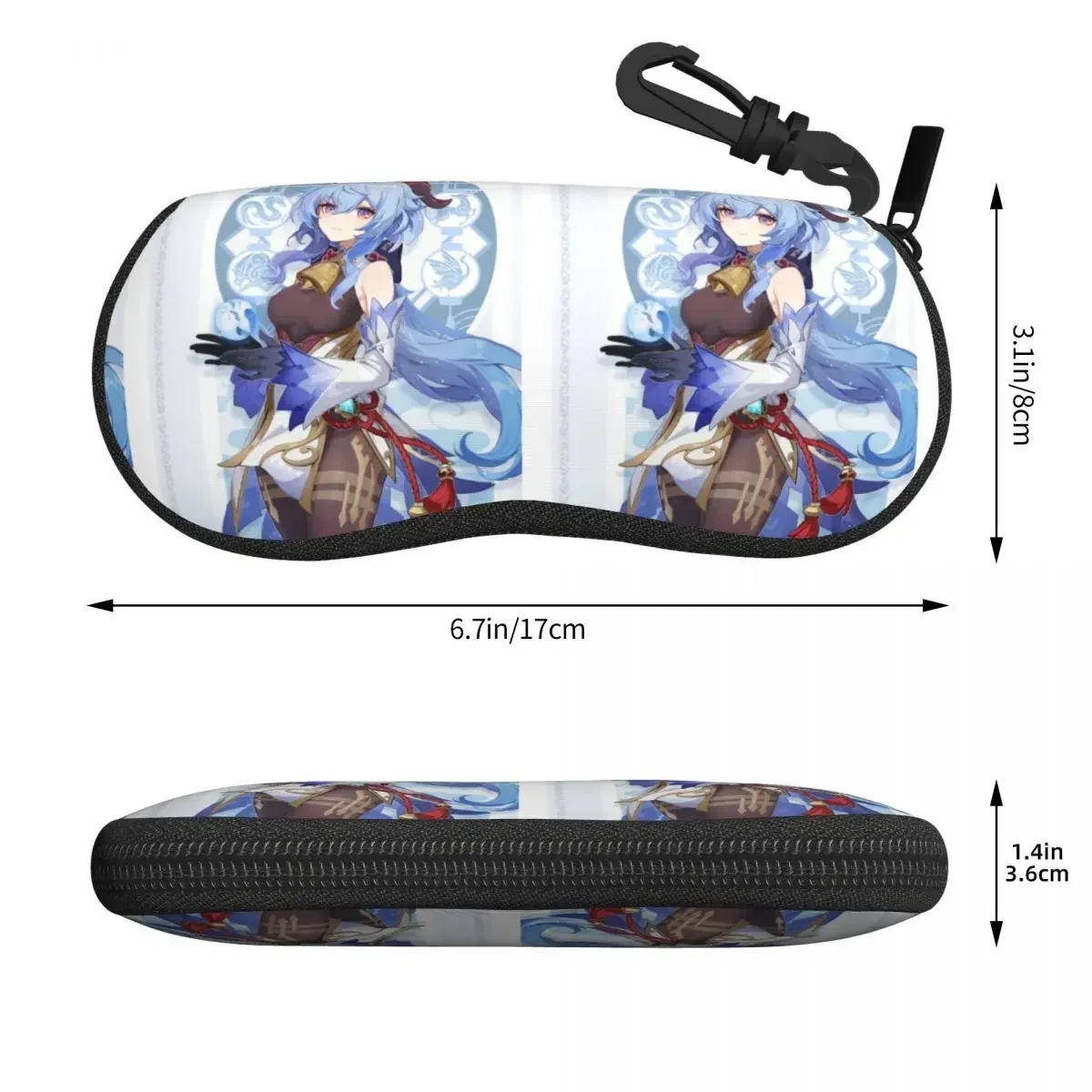 Genshin Impact Ganyu Alt Shell Glasses Case Protective Sunglasses Box Women Men Soft Eyeglass Bag Pouch