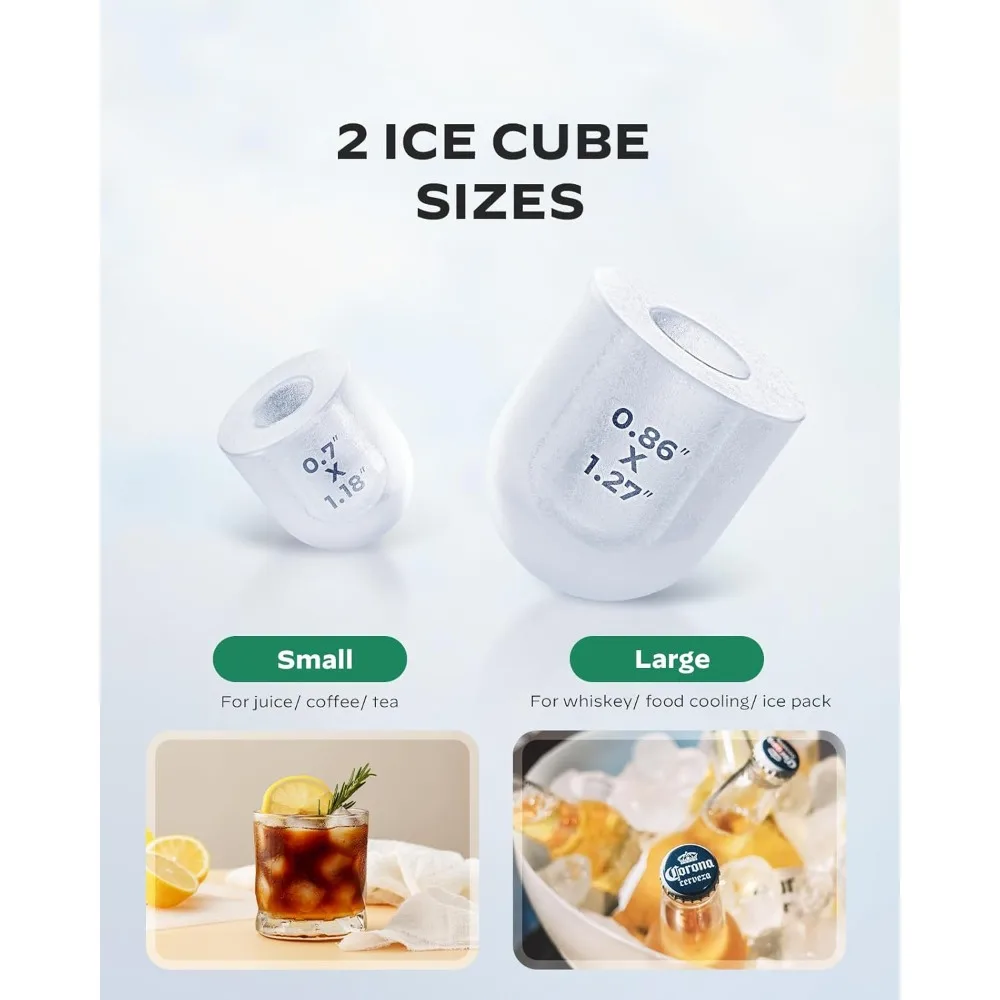 Countertop Ice Maker, 9 Cubes Ready in 6 Mins, 26lbs in 24Hrs, Portable Ice Machine with Self-Cleaning 3