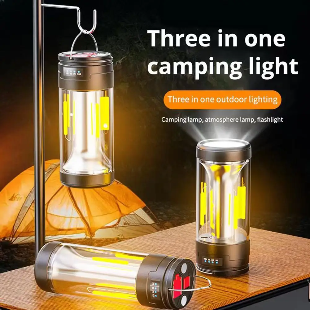 

Multifunctional Camping Lantern With Magnet Outdoor Portable Led Powerful Work Lamp Strong Light Flashlight