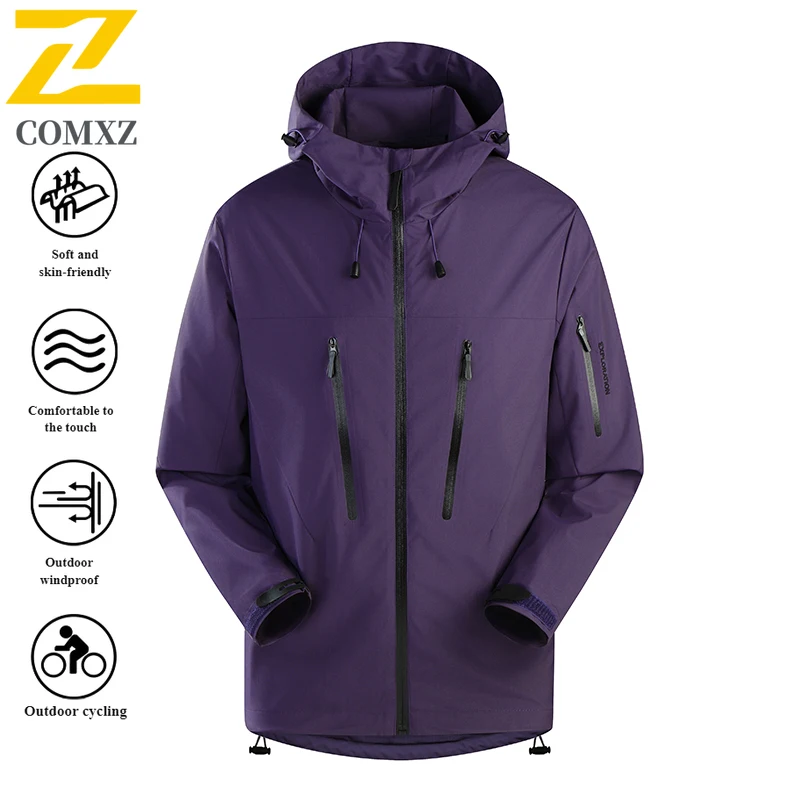 EIAO Spring Lightweight Windbreaker Jacket Multifunctional Fully Taped Seam Waterproof Windproof Outdoor Hiking Camping Fishing