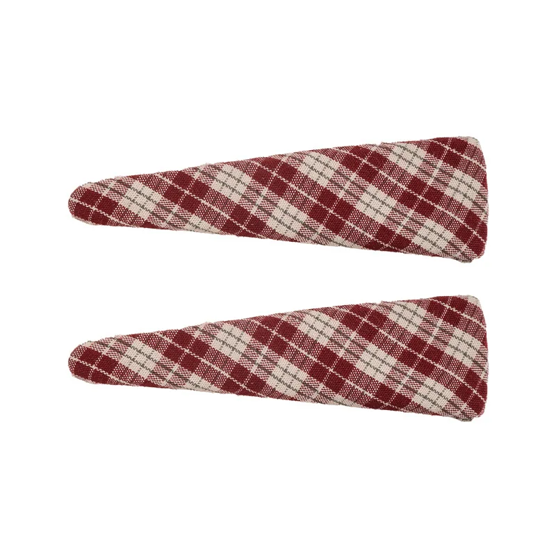 Modische Clip-On-Haarspange mit dreieckigem Karomuster, süßer und einfacher Pony, BB-Clip, seitlicher Clip mit elegantem und vielseitigem Haar-Accessoire – Detail 18