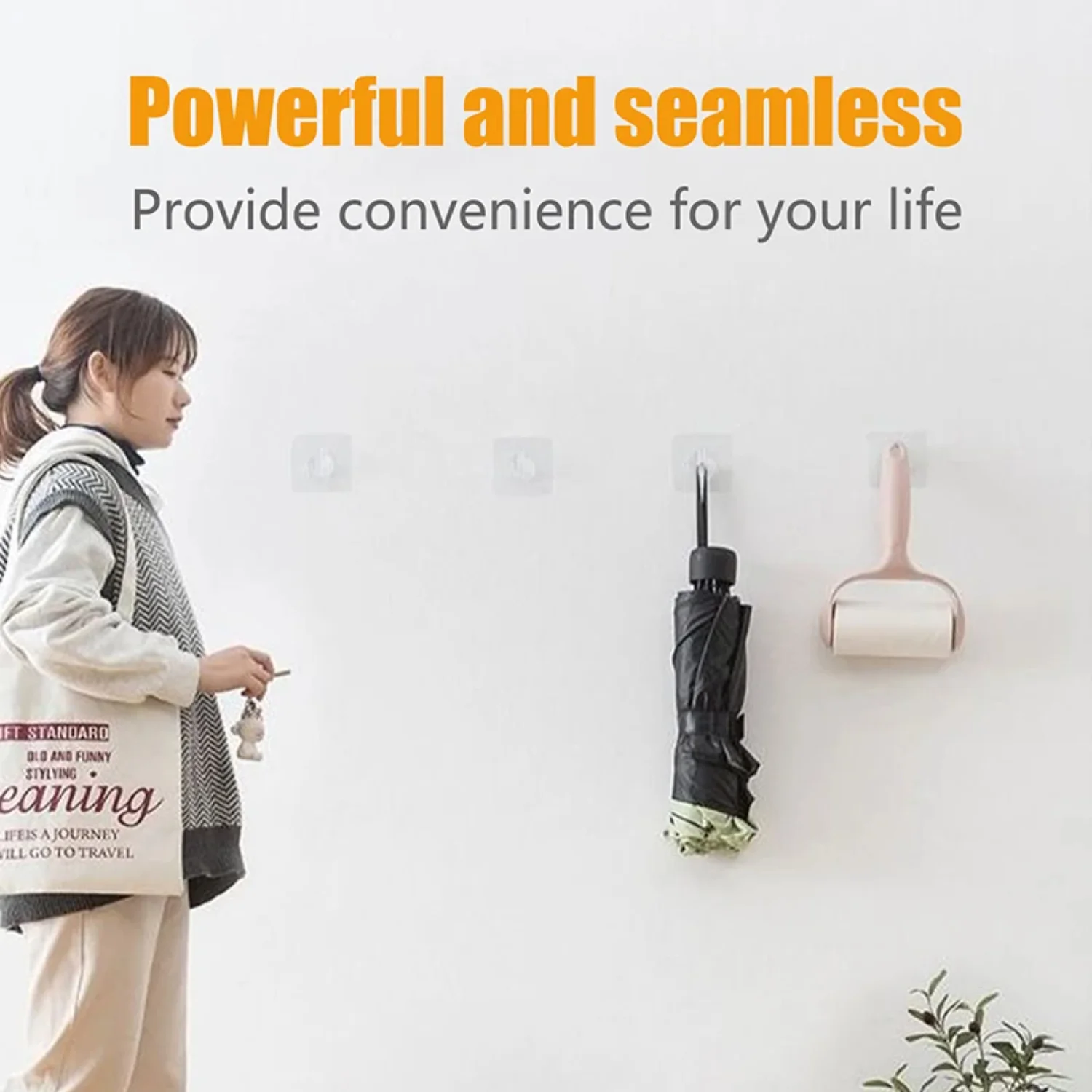 Transparent Plastic Wall Hanging , Bathroom And Office Traceless Scratch-free Waterproof Adhesive