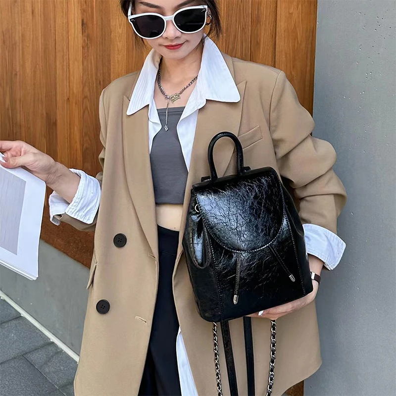 MIYA GARDEN New Multifunctional Backpack Women's Genuine Leather Shoulder Bag High Quality Travel Shoulder Bag Backpack Mochila