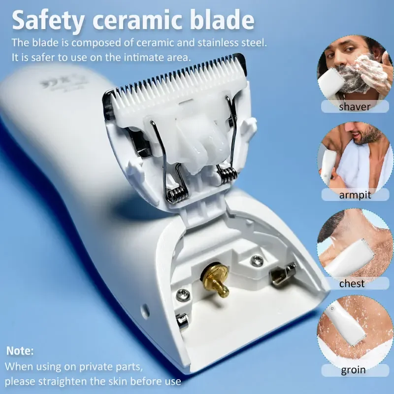 Body Hair Trimmer for Men & Women - Replaceable Ceramic Blades, Waterproof, USB-C Rechargeable Pubic Hair Bikini Groin Trimmer 2