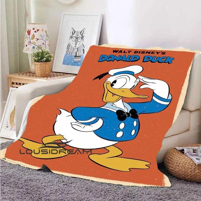 Donald Duck Anime Plush Blanket 3d Flannel Adult Gift Cute Sheet Sofa Children Warm Nap Bath Towel Soft Blanket Fluf
