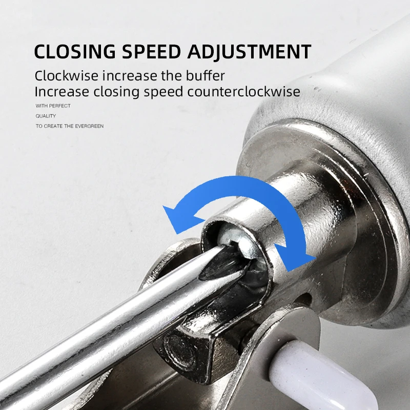 Automatic Spring Door Closer 90 Degrees Positioning Stop Buffer Speed Adjustment Door Closing Device Furniture Hardware door stopper door closer