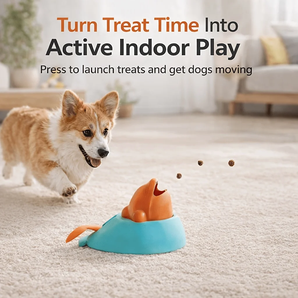 Interactive Treat-Dispensing Dog Toy for Indoor Fun and Training Puzzles