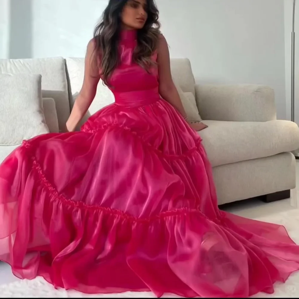 

Serendipity Evening Dress Formal Occasion Floor-Length A-Line O-Neck Elegant Pleat Sleeveless Cocktail Prom Gown For Sexy Women