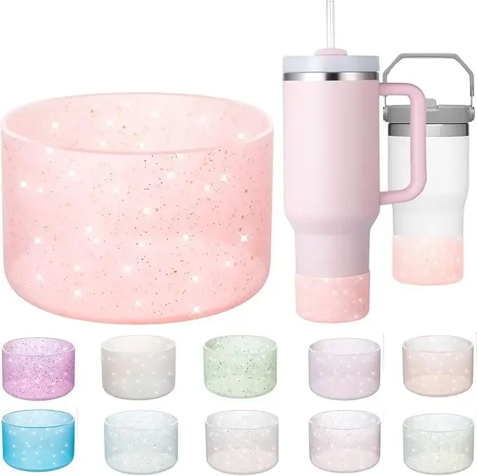 2/1PCS Silicone Glitter Bottle Bottom For Stanley Cup 40/30 OZ Anti-Slip Water Bottle Tumbler Cup Base Tumbler Base ﻿