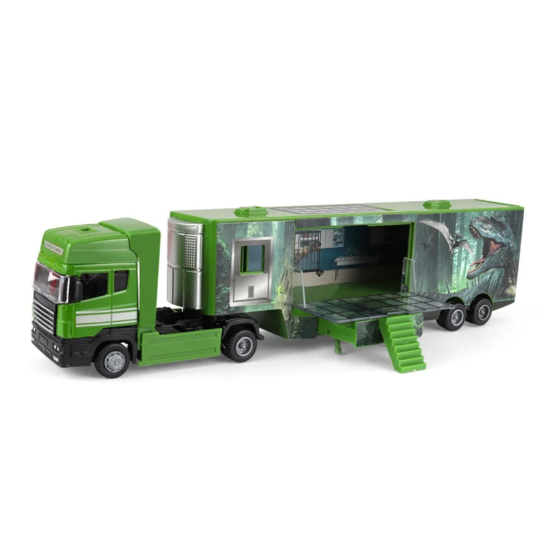 

1: 50 Plastic Dinosaur Box-Type Transport Vehicle Model Engineering Vehicle Container Toy Original Packaging Gift Box B208