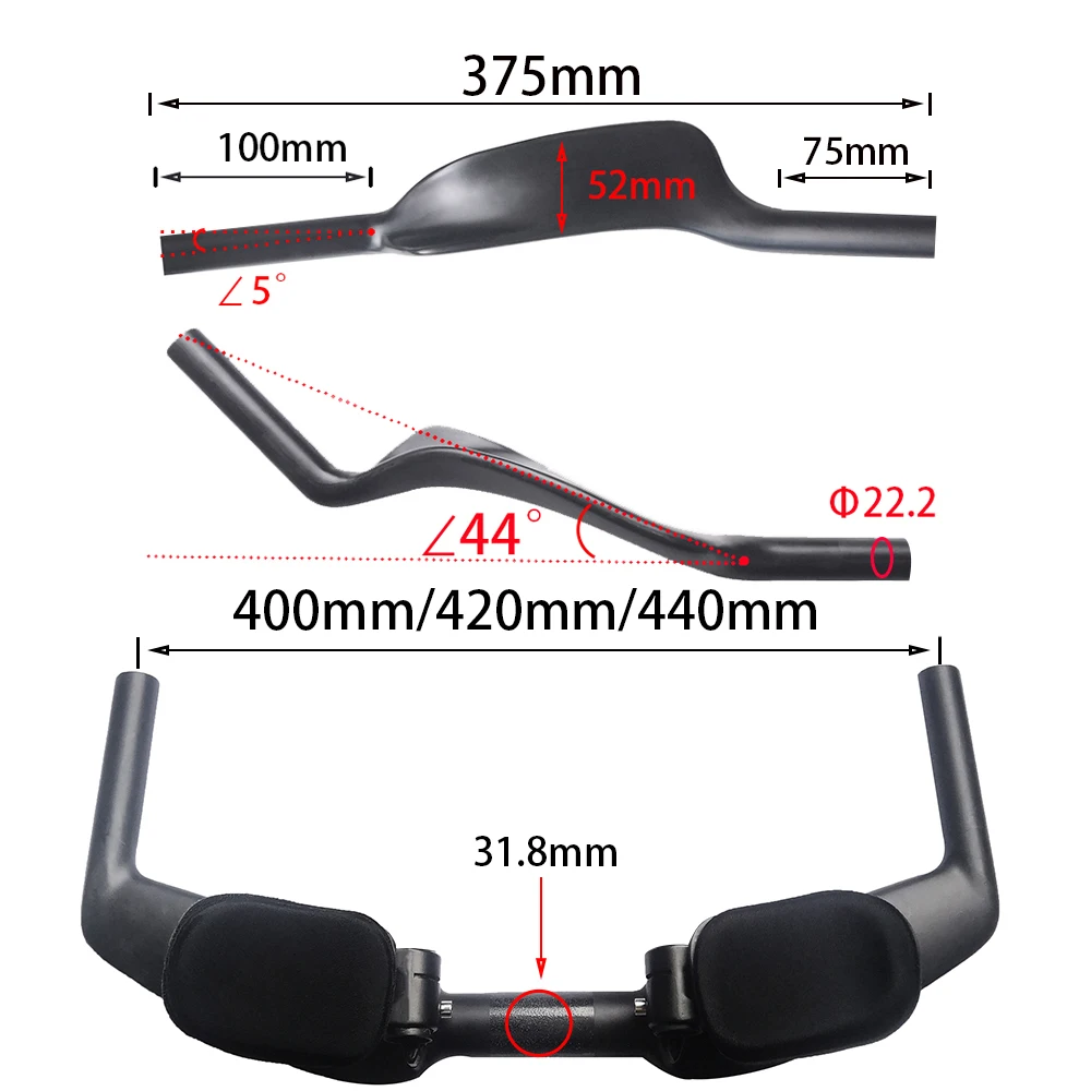 カーボンファイバーTTタイミングハンドルバー、トライアスロンハンドル