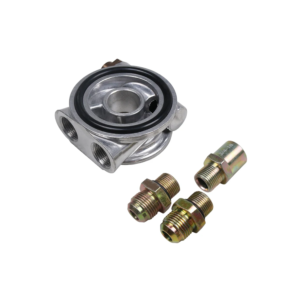 Oil Cooler Filter Sandwich Plate + Thermostat Adaptor AN10 Fittings 3/4" 16-UNF /Oil Filter/Oil Adapter TT100564