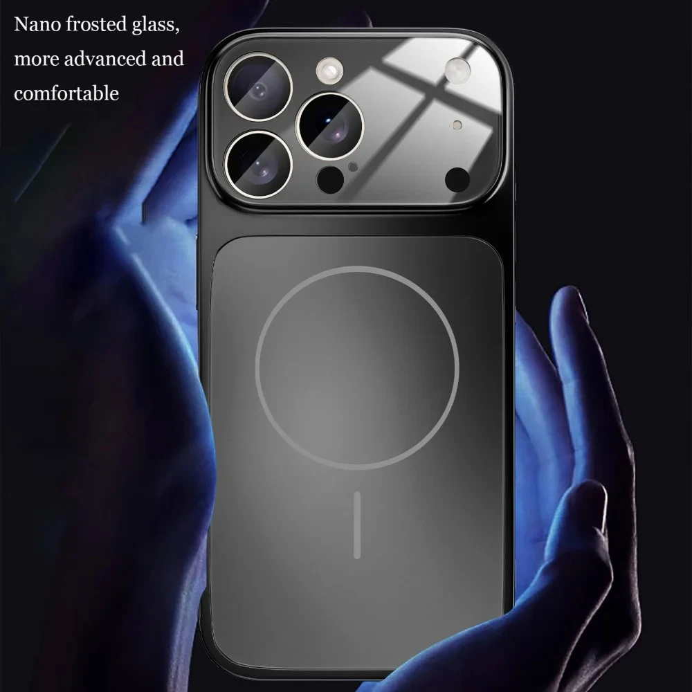 Luxury Orange Magnetic Phone Case with Matte Finish and Wireless Charging Protection