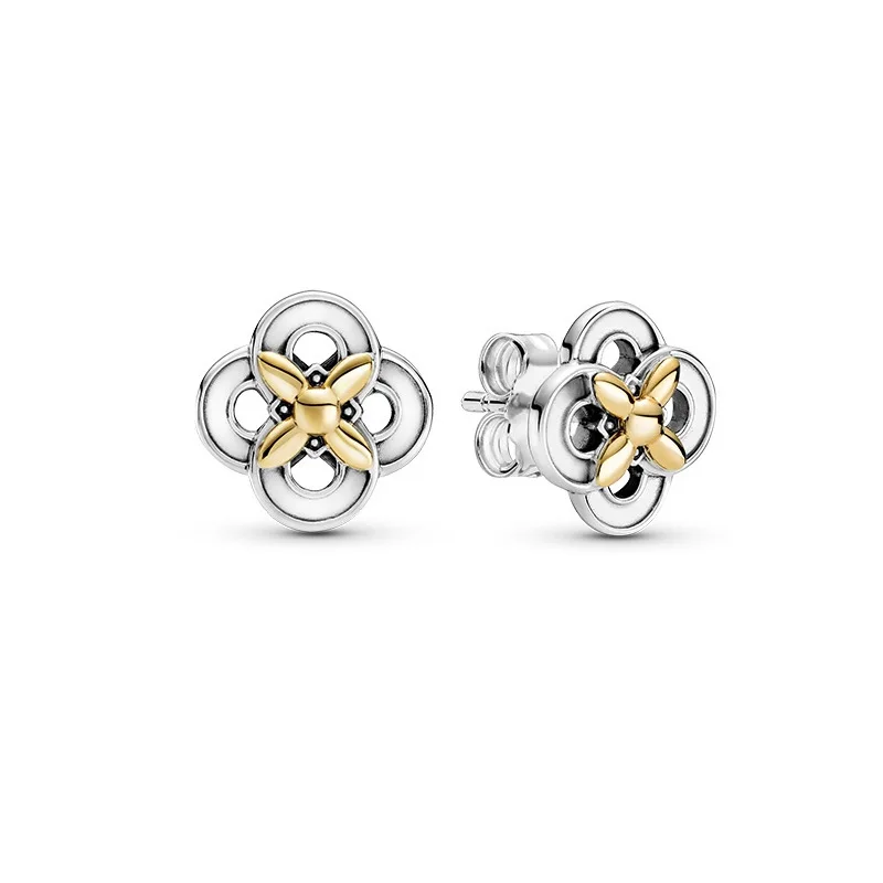 925 sterling silver sparkling Flower Crown Heart Star pendant earrings for girls sweet romantic high jewelry gift