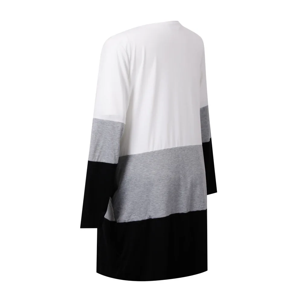 Autumn Winter Casual Striped Knitted Maternity Long Casual Coat Oversize Loose Straight Clothes for Pregnant Women Pregnancy