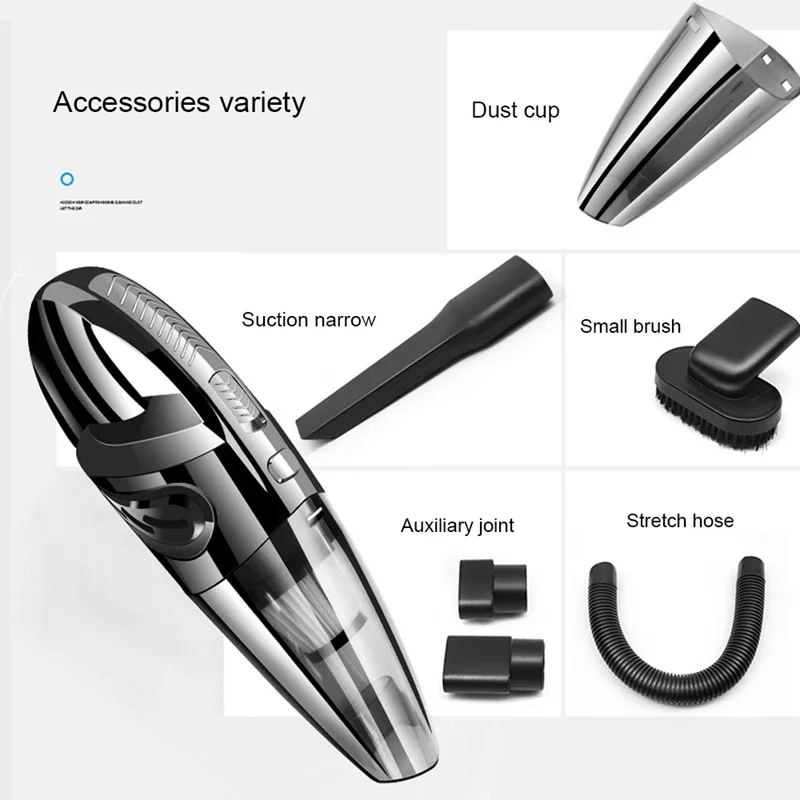 Handheld Vacuum Cordless Cyclone Suction Portable Rechargeable Vacuum Cleaner Quick Charge for Car Home Pet Hair 6053