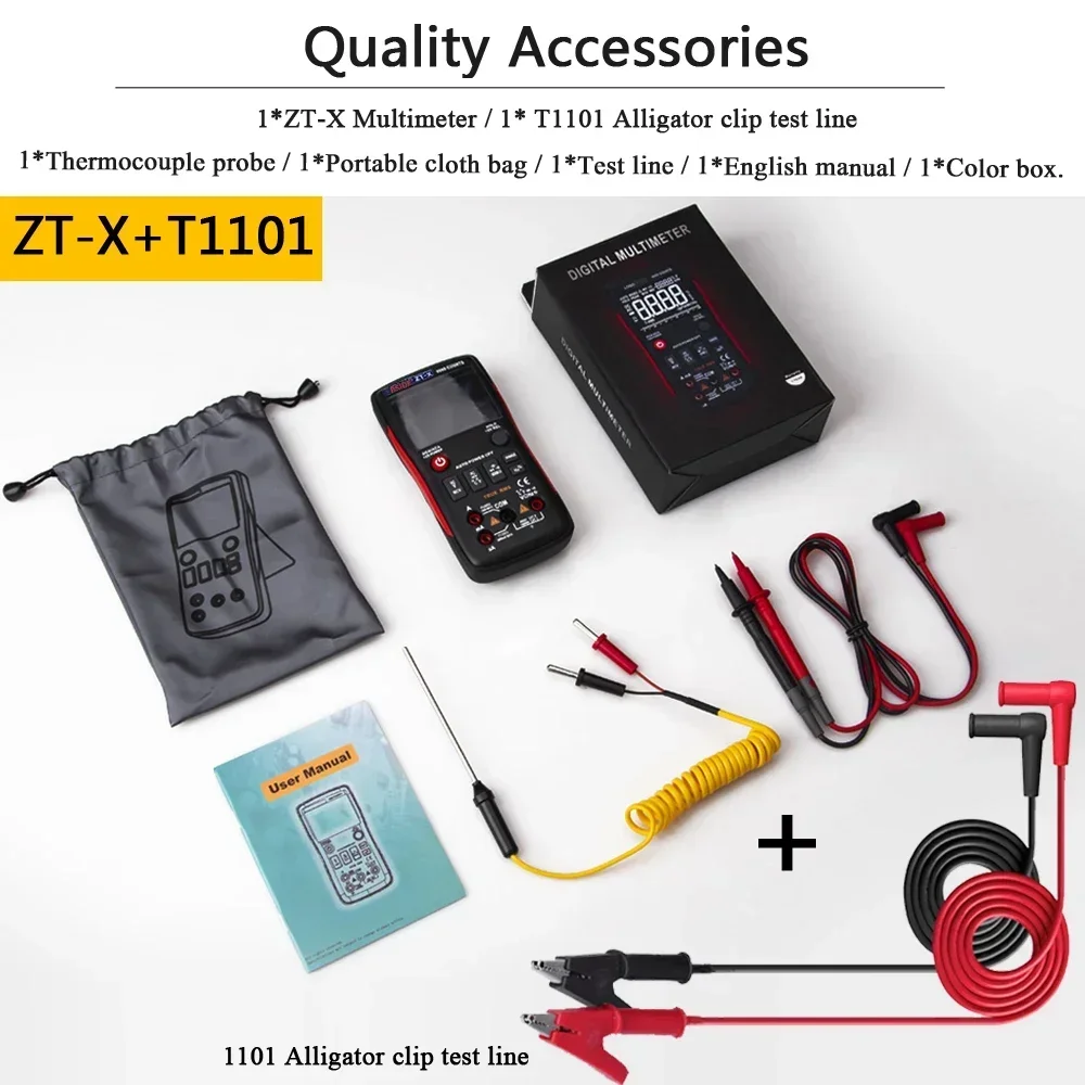 BSIDE ZT-X Digital Multimeter Professional 9999 Counts Voltmeter T-RMS DC AC Voltage Tester Lcr Ohm Meter Ammeter Capacitor