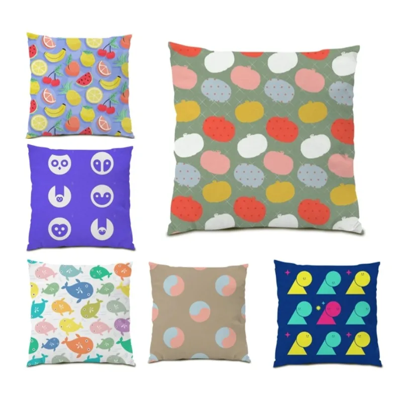 

Cushion Cover Geometric Velvet Pillow Covers Pillow for Sofa Decor Home Stripes Plaids Print Living Room Decor DF1776