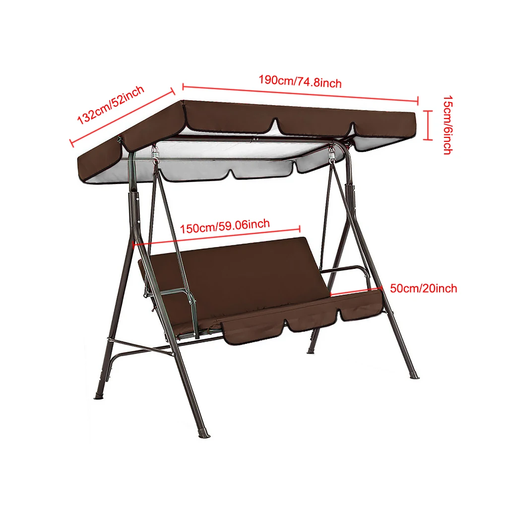 Swing Chair Awn Garden Swing Canopy Seats Replacement Set Seats Covers + Canopy Cover Waterproof Roof Replacement
