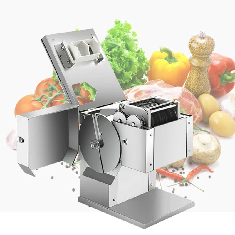 

Automatic Electric Meat Vegetable Cutting Grinder Machine Meat Slicer Meat Block Cutter Stainless Steel Slice