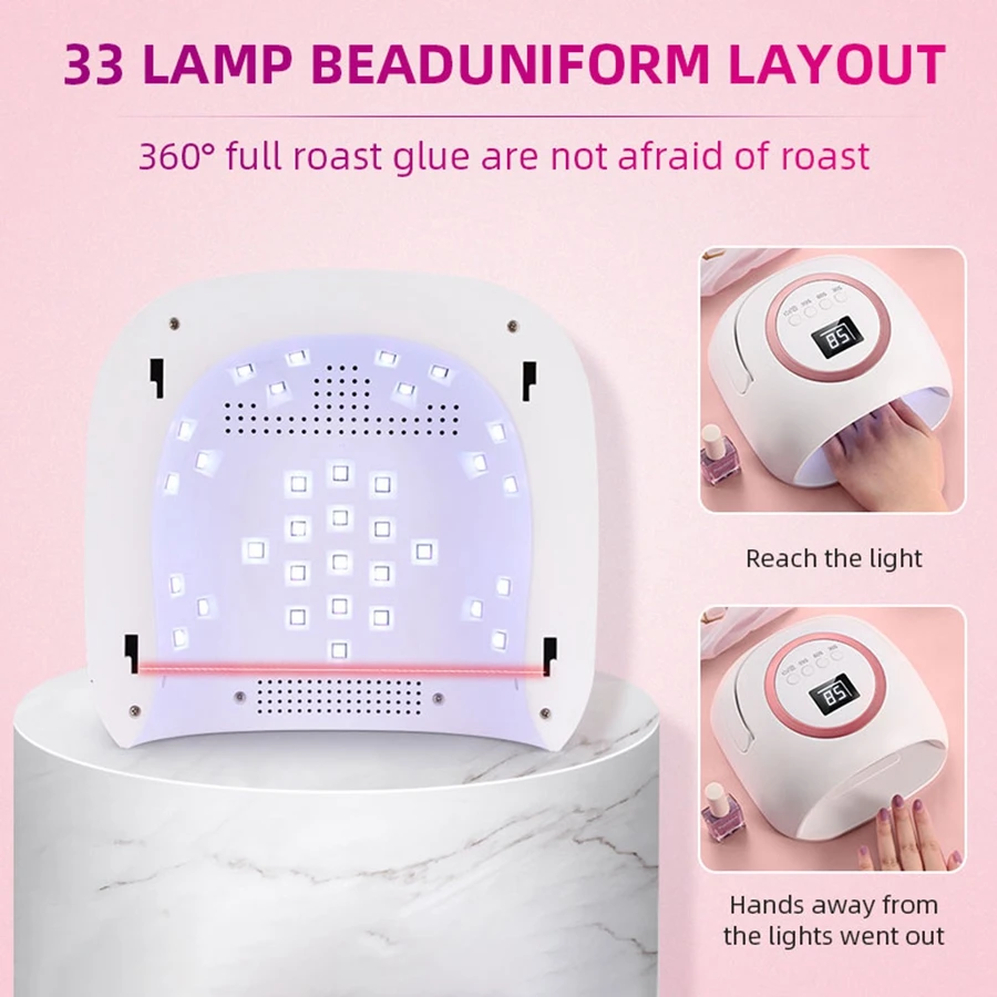 72W Rechargeable UV LED Nail Lamp Professional Lamp for Manicure with 3 Timer Settings  Auto Sensor for Nail Art Tools at Home 3