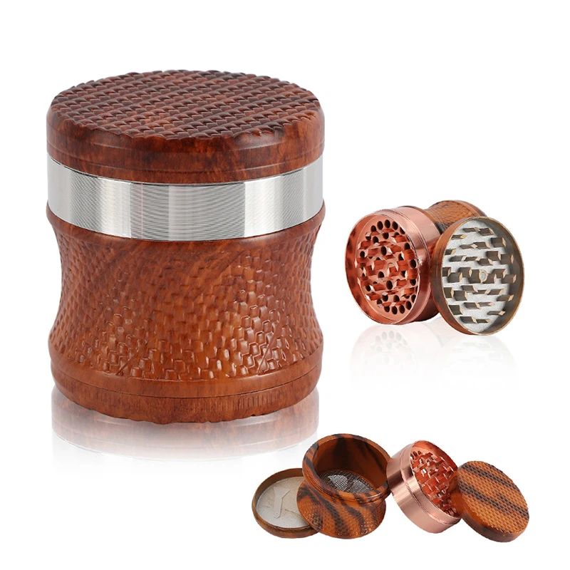 

Drum Style 63mm Manual Mesh Tobacco Grinders for Smoking 4 Layers Zinc Alloy Spice Smoke Grass Crucher Cigarettes Accessories