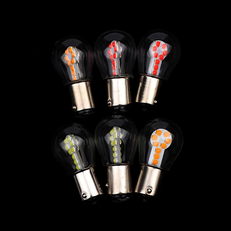 

1156 BA15S P21W светодиодный 1157 BAY15D P21/5W светодиодный Bulbs 18SMD Автомобильные противотуманные фары указатель поворота 12 В белый красный желтый