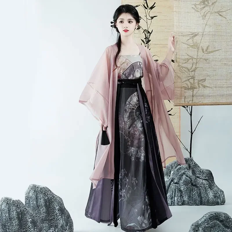 

Ancient Chinese Hanfu Dress Women Cosplay Costume Stylish&Vintage Summer 3pcs Sets Party Outfit Hanfu Dress Song Dynasty