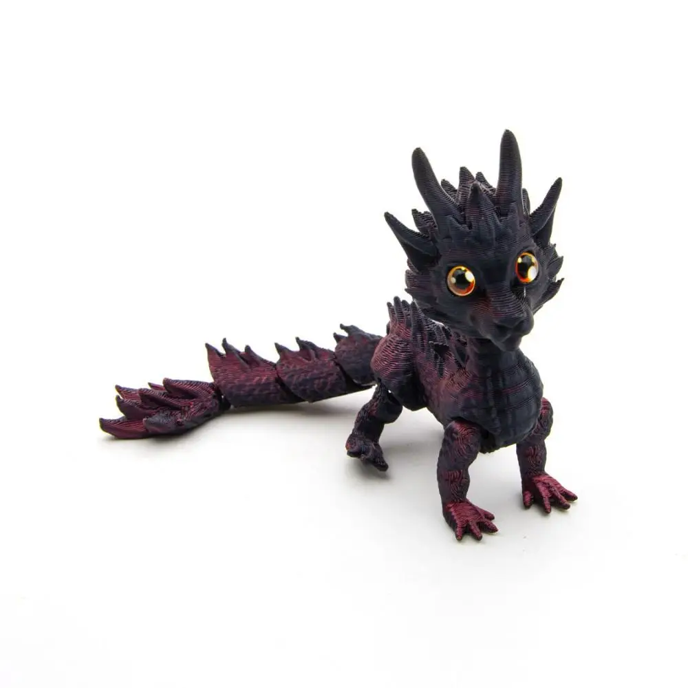 Long Haired 3D Printed Dragon Home Office Movable Joint Dragon Model Toy Multi-color Crafts Toy Dragon Action Figure