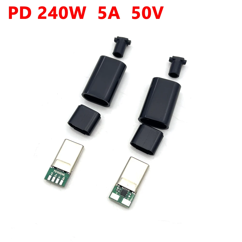 

16P TYPE-C Male Plug PD240W 5A 50V Fast Charging Connector USB With PCB welding Data line interface DIY data cable accessories