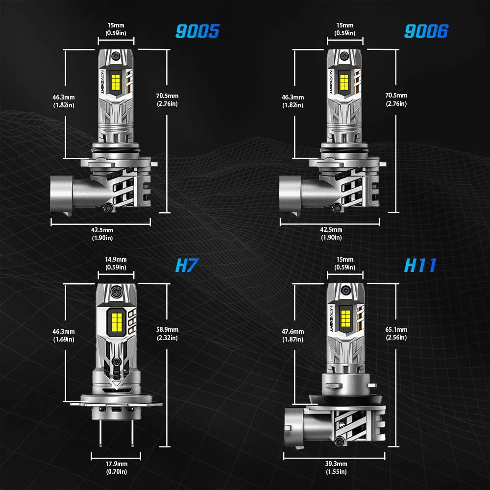 NOVSIGHT-H7 LED Ʈ  1:1  Ʈ ̴ 工 70W 16000LM   6500K ȭƮ 12V ÷  ÷ H7 ڵ , ̴   巣
