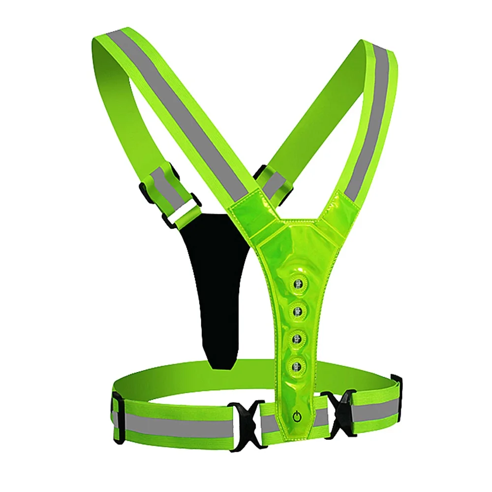 Motorcycle Cycling Reflective Safety LED Vest Electric Scooter Flashing Vest Battery Running Jogging Fishing reflective vest