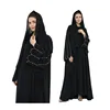 New Eid Muslim Women Open Cardigan Arab Fashiona Elegant Handmade Beads Full Sleeves Loose Abaya Party Grow Dress