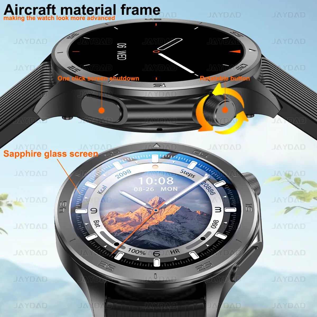 2025 New For OPPO Watch X2 Smart Watch GPS Sports Track Heart Rate Music Bluetooth Call IP68 Waterproof AMOLED Smart Watch 3