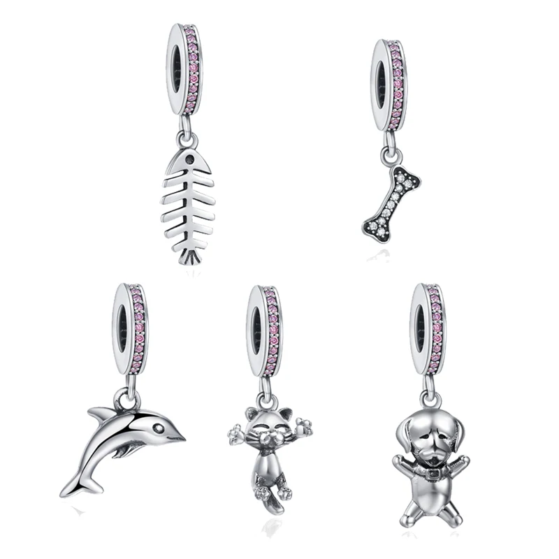 

925 Sterling Silver Animal series Hot Fine Charm Bead fit Bracelet DIY Women Jewelry